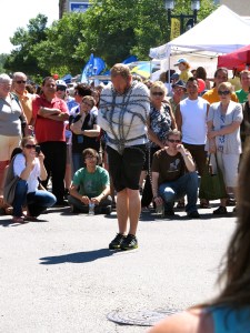 Street Performer in Jacket and Chains