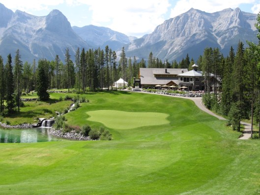Looking down at eighteenth green