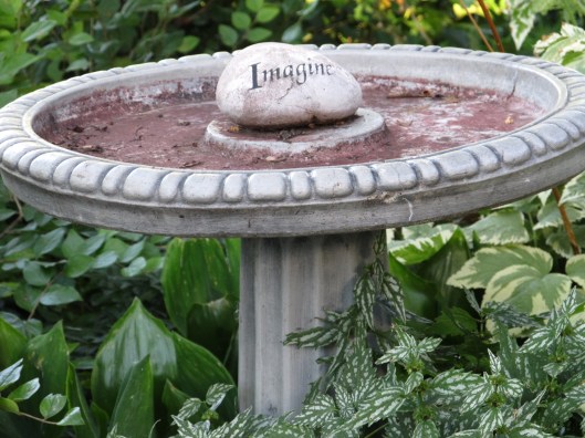 Rock on Bird Bath